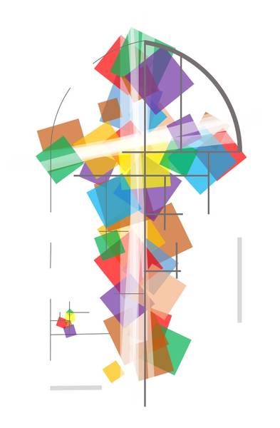 Quelle: F. Spiller Bunte Quadrate bilden ein Kreuz - ein Symbol für die Ökumene in Rohrbach